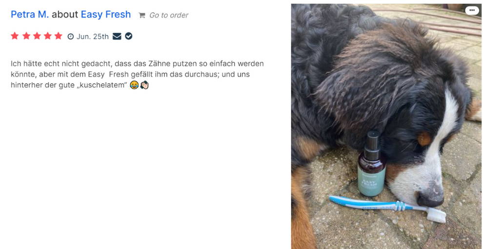 einfache Zahnpflege auch ohne Zahnbürste beim Hund mammaly